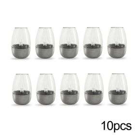 Solar Light Outdoor LED Stainless Steel Candlelight Candle Lamp Garden Night Light