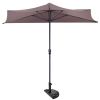 9 Feet Patio Bistro Half Round Umbrella without Weight Base - Tan