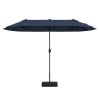 13 Feet Double-Sided Patio Twin Table Umbrella with Crank Handle - Navy