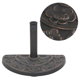 Parasol Base Resin Half Round Bronze 19.8 lbs - Brown