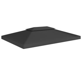 2-Tier Gazebo Top Cover 1 oz/ft² 13.1'x9.8' Black - Black