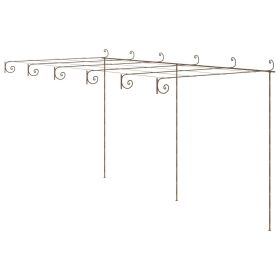 Garden Pergola Antique Brown 19.7'x9.8'x8.2' Iron - Brown