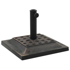 Parasol Base Square Polyresin 26.5 lb Bronze - Grey