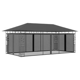 Gazebo with Mosquito Net 19.7'x9.8'x9' Anthracite - Grey