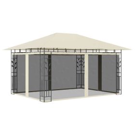 Gazebo with Mosquito Net 13.1'x9.8'x9' Cream 0.6 oz/ft² - Cream