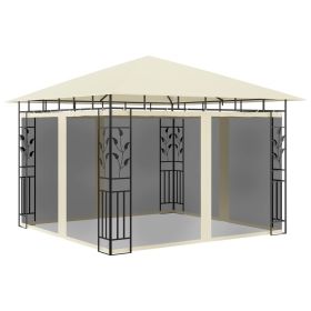 Gazebo with Mosquito Net 9.8'x9.8'x9' Cream 0.6 oz/ft² - Cream