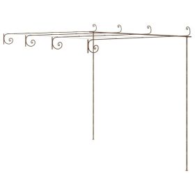Garden Pergola Antique Brown 13.1'x9.8'x8.2' Iron - Brown
