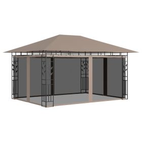 Gazebo with Mosquito Net 13.1'x9.8'x9' Taupe 0.6 oz/ft² - Taupe