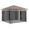Gazebo with Mosquito Net 9.8'x9.8'x9' Taupe 0.6 oz/ft² - Taupe