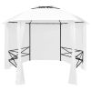 Garden Marquee with Curtains 141.7"x122.8"x104.3" White 0.6 oz/ft² - White