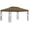 Gazebo with Double Roof 9.8'x13.1' Taupe 0.6 oz/ft² - Taupe