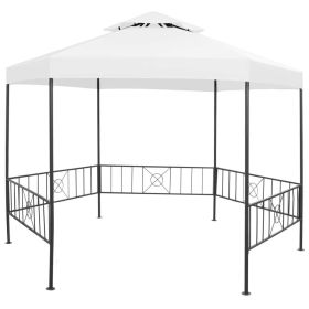 Garden Gazebo 127.2"x108.3"x104.3" White 0.6 oz/ft² - White