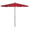Garden Parasol with Pole 82.7"x55.1" Bordeaux Red - Red