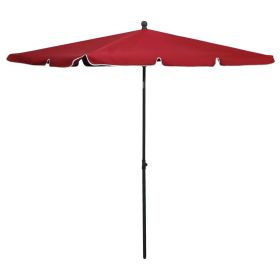 Garden Parasol with Pole 82.7"x55.1" Bordeaux Red - Red