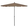 Garden Parasol with Pole 82.7"x55.1" Taupe - Taupe