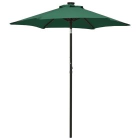 Parasol with LED Lights Green 78.7"x83.1" Aluminum - Green