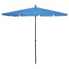 Garden Parasol with Pole 82.7"x55.1" Azure Blue - Blue