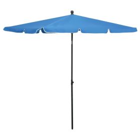 Garden Parasol with Pole 82.7"x55.1" Azure Blue - Blue