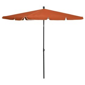 Garden Parasol with Pole 82.7"x55.1" Terracotta - Orange