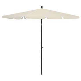Garden Parasol with Pole 82.7"x55.1" Sand - Cream