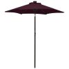 Parasol with LED Lights Bordeaux Red 78.7"x83.1" Aluminum - Red
