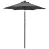 Parasol with LED Lights Anthracite 78.7"x83.1" Aluminum - Anthracite
