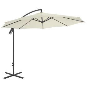 Cantilever Umbrella with Steel Pole 118.1" Sand - Beige