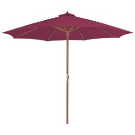 Outdoor Parasol with Wooden Pole 118.1" Bordeaux Red - Red