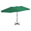 Outdoor Parasol with Aluminum Pole 181.1"x106.3" Green - Green