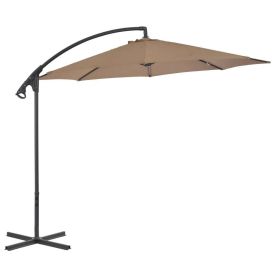 Cantilever Umbrella with Steel Pole 118.1" Taupe - Brown