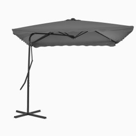 Outdoor Parasol with Steel Pole 98.4"x98.4" Anthracite - Anthracite