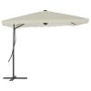 Outdoor Parasol with Steel Pole 98.4"x98.4" Sand - Beige