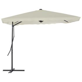 Outdoor Parasol with Steel Pole 98.4"x98.4" Sand - Beige