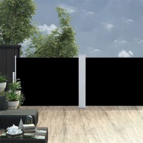 Retractable Side Awning Black 47.2"x393.7" - Black