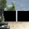 Retractable Side Awning Black 55.1"x393.7" - Black