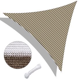 25' x 25' x 25' Triangle Sun Shade Sail/ Coffee+White - LA01