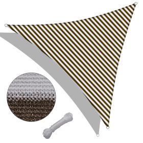 22' x 22' x 22' Triangle Sun Shade Sail/ Coffee+White - LA01