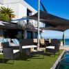 2pcs Arm Chairs 1pc Love Seat & Tempered Glass Coffee Table Rattan Sofa Set Black - Black