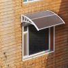 100 x 80 cm Household Application Door & Window Rain Cover Eaves Brown Board & White Holder - Brown Board & White Holder