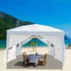 3 x 6m Four Windows Practical Waterproof Folding Tent White - White