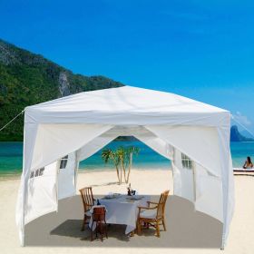 3 x 6m Four Windows Practical Waterproof Folding Tent White - White