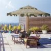 Outdoor beach umbrella (Swiship-Ship)(Prohibited by WalMart) - Brown, Natural Wood Color