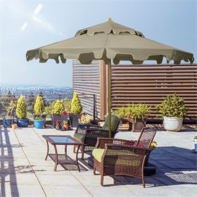 Outdoor beach umbrella (Swiship-Ship)(Prohibited by WalMart) - Brown, Natural Wood Color