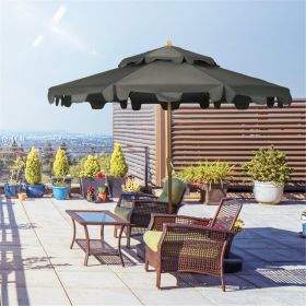 Outdoor beach umbrella/Sun Umbrella (Swiship-Ship)(Prohibited by WalMart) - Dark Gray, Natural Wood Color