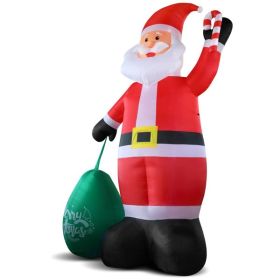 14 FT Lighted Christmas Inflatable Decoration, Santa Claus with Large Gift Bag