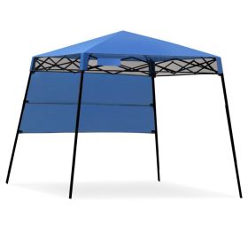 6 x 6 Feet Pop-up Canopy Tent with Carry Bag and 4 Stakes - Blue