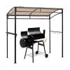 7 Feet Grill Gazebo with Serving Shelf and Storage Hooks - Beige