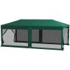 Outsunny 10' x 20' Party Tent, Outdoor Wedding Canopy & Gazebo with 6 Removable Sidewalls, Shade Shelter for Events, BBQs, Green - as Pic