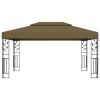 Gazebo with Double Roof 9.8'x13.1' Taupe 0.6 oz/ft² - Taupe