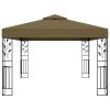 Gazebo with Double Roof 9.8'x13.1' Taupe 0.6 oz/ft² - Taupe